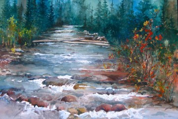 esprit de la rivière crépusculaire Peinture décoratif